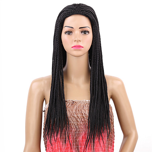 

Synthetic Wig Afro Afro Wig Long Natural Black Synthetic Hair Women's Braided Wig Black