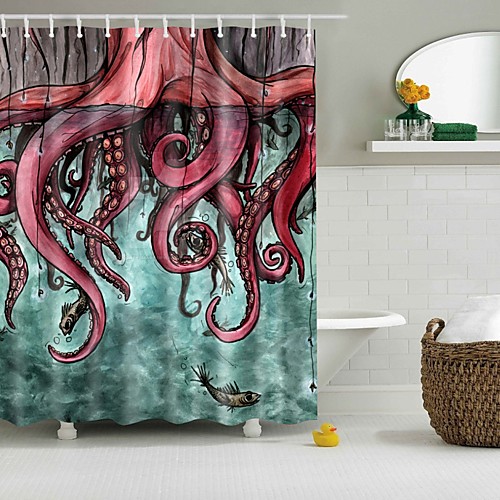 

Shower Curtains & Hooks Polyester Skull Hand Made