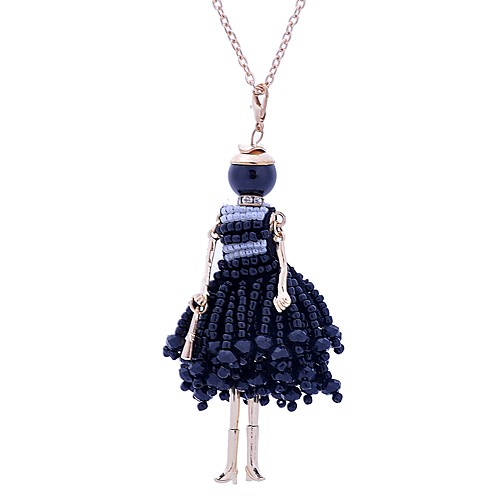 

Women's Statement Necklace Long Princess Ladies Cute Lace Alloy White Black Necklace Jewelry For Birthday Engagement