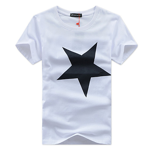 

Men's T shirt Geometric Plus Size Short Sleeve Daily Tops Cotton Active White Black Red