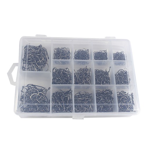 

1200 pcs Jig Hook Fishing Hooks Non Hang-Nail Needle Sea Fishing / Fly Fishing / Bait Casting Carbon Steel / Ice Fishing / Spinning / Jigging Fishing / Freshwater Fishing / Carp Fishing