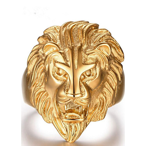 

Men's Band Ring Gold Stainless Steel Bohemian Hip Hop Party Daily Jewelry Lion