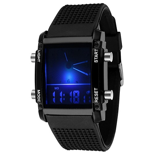 

Men's Ladies Sport Watch Military Watch Digital Watch Quartz Silicone Rubber Black / White 30 m Water Resistant / Waterproof Calendar / date / day Chronograph Analog - Digital Casual - Black White