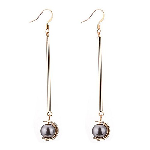 

Women's Tahitian pearl Drop Earrings Long Ladies Simple Style Imitation Pearl Black Pearl Earrings Jewelry White / Gray / Coffee For Party Daily