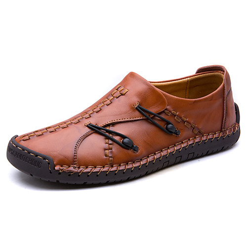 

Men's Loafers & Slip-Ons Moccasin Comfort Shoes Casual Outdoor Cowhide Light Brown Black Brown Fall Winter / Buckle / EU40