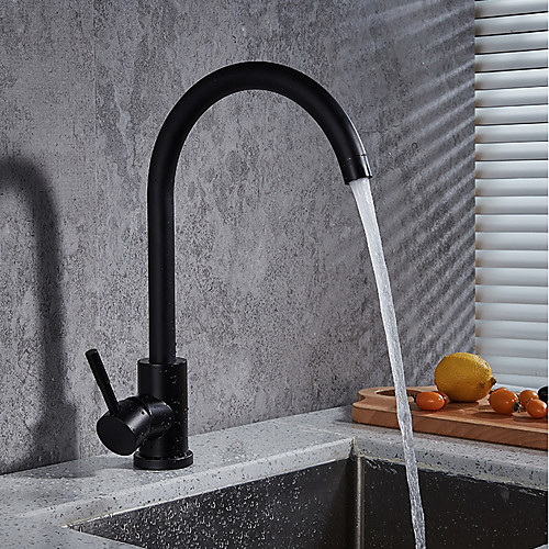 

Kitchen faucet Black Oxide Finish Standard Spout / Tall / ­High Arc Deck Mounted Modern Contemporary Kitchen Taps