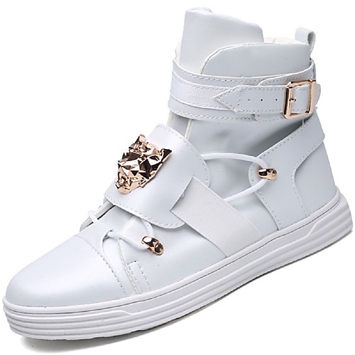 

Men's Sneakers Bootie Casual TPU Faux Leather Booties / Ankle Boots White Black Red Fall Winter