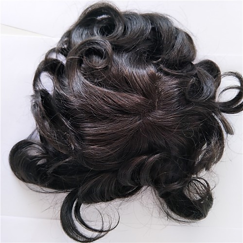 

Men's Human Hair Toupees Classic 100% Hand Tied Daily