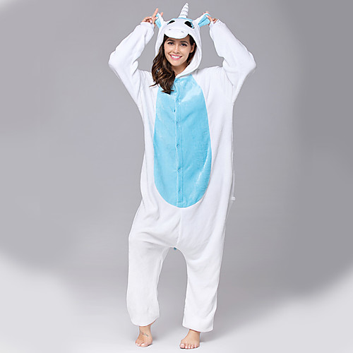 

Adults' Kigurumi Pajamas Unicorn Onesie Pajamas Flannel Fabric Purple / Pink / Yellow Cosplay For Men and Women Animal Sleepwear Cartoon Festival / Holiday Costumes