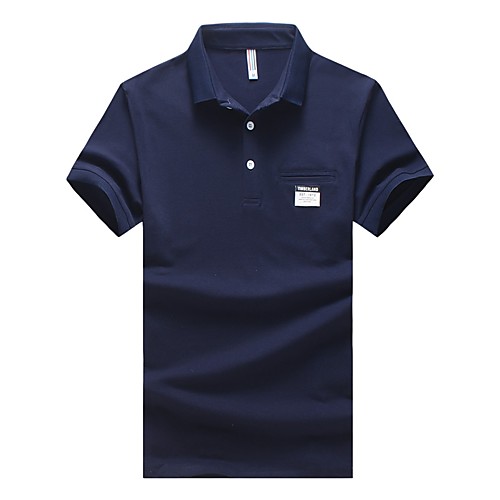 

Men's Polo Solid Colored Plus Size Short Sleeve Daily Tops Cotton White Black Navy Blue