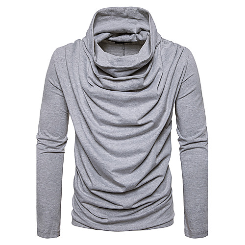 

Men's T shirt Solid Colored Long Sleeve Daily Tops Streetwear White Black Red