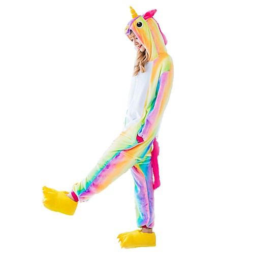 

Adults' Kigurumi Pajamas Unicorn Flying Horse Pony Onesie Pajamas Flannel Fabric Rainbow Cosplay For Men and Women Animal Sleepwear Cartoon Festival / Holiday Costumes