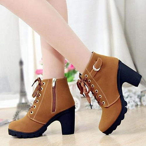 Milamy Women/’s Mid Calf Boots Ladies Classic-Fit Leather Round Toe Booties Casual Slip On Low Block Heel Boot Shoes