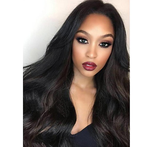 

100% Virgin Remy Human Hair Glueless Lace Front Wig Brazilian Hair Wavy Wig 130% 150% 180% Density with Baby Hair Natural Hairline Unprocessed Glueless Women's Medium Length Long Human Hair Lace Wig