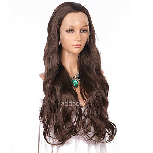 

Synthetic Lace Front Wig Wavy Wavy Lace Front Wig Long Chestnut Brown Synthetic Hair Women's Natural Hairline Brown