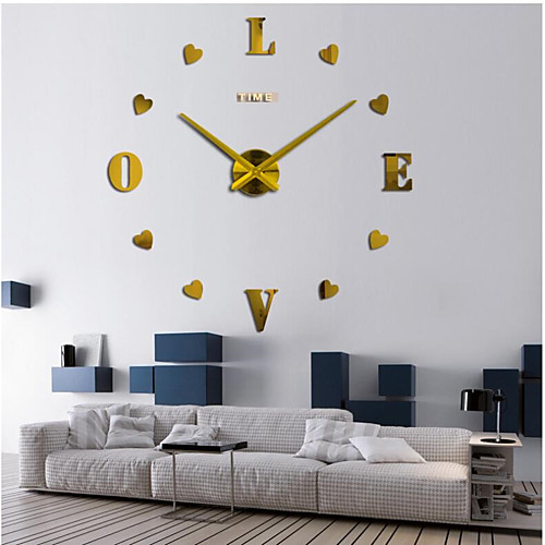 

Casual / Modern Contemporary / Office / Business Stainless Steel / EVA 2 Heart Romance / Fashion AAA Decoration Wall Clock Analog Brushed Steel No 120120cm
