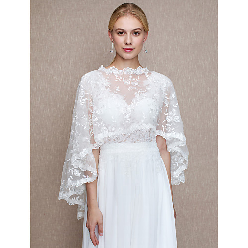 

Lace Wedding Party / Evening Women's Wrap With Lace Capes
