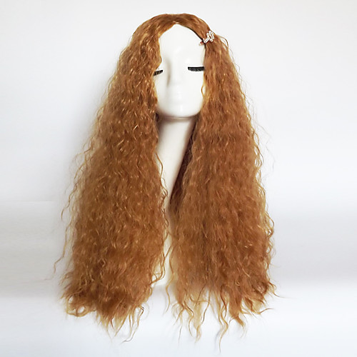 

Synthetic Wig Wavy Jerry Curl Jerry Curl Wavy Asymmetrical With Bangs Wig Blonde Long Strawberry Blonde#27 Synthetic Hair Women's Natural Hairline Blonde