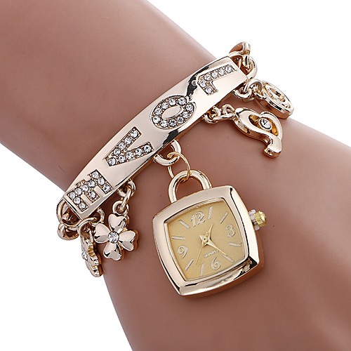 

Women's Bracelet Watch Square Watch Quartz Stainless Steel Silver / Gold Water Resistant / Waterproof Creative Analog Ladies Charm Casual Fashion Elegant - Gold Silver