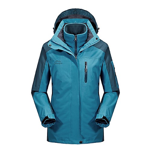 

Women's Hiking Jacket Hiking 3-in-1 Jackets Winter Outdoor Windproof Breathable Rain Waterproof Wear Resistance 3-in-1 Jacket Winter Jacket Top Full Length Visible Zipper Camping / Hiking Climbing