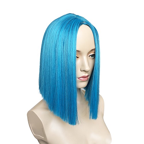 

Synthetic Wig Straight Straight Layered Haircut Wig Short Blue Synthetic Hair Women's Side Part Blue