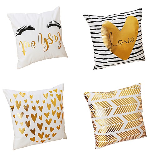 

4 pcs Velvet Natural / Organic Polyester Pillow Cover Pillow Case, Textured Heart shape Modern Contemporary Traditional / Classic
