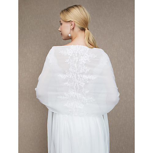 

Shawls Chiffon Wedding / Party / Evening Women's Wrap With Appliques