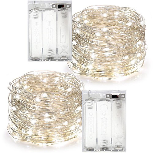 

10m String Lights 100 LEDs Warm White RGB White Christmas Wedding Decoration Battery / IP65