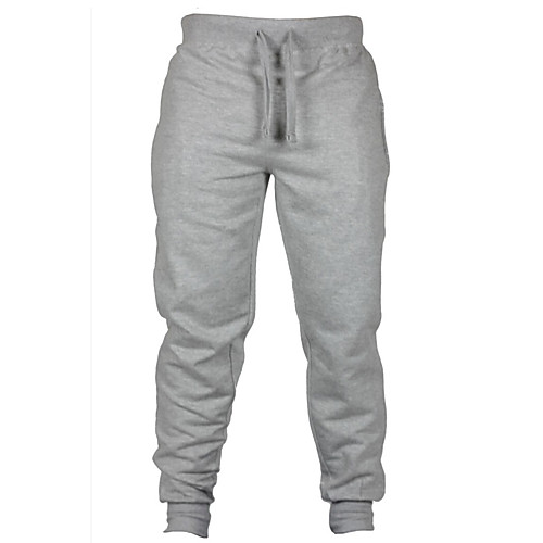 

Men's Active Cotton Daily Sports Loose Slim Sweatpants Pants Solid Colored Full Length Black Light gray Dark Gray / Summer / Fall