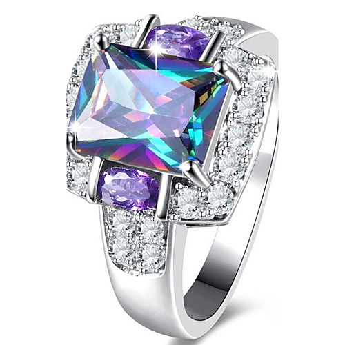 

Engagement Ring Diamond Solitaire Purple Zircon Alloy Ladies Luxury Classic 7 8 9 / Women's / Cubic Zirconia