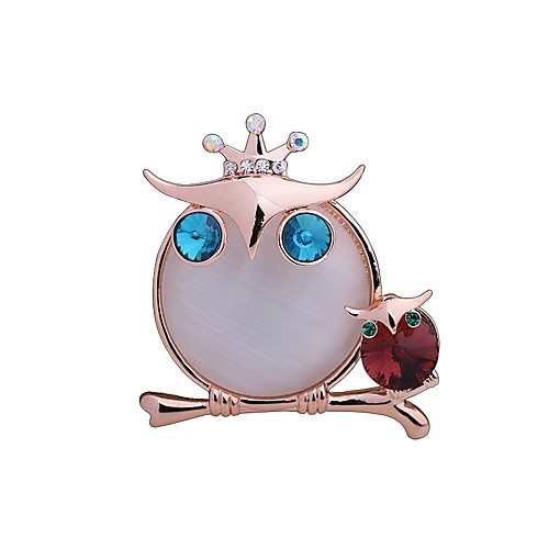 

Women's Girls' Brooches Owl Animal Ladies Cute Rhinestone Brooch Jewelry Champagne For Gift Casual