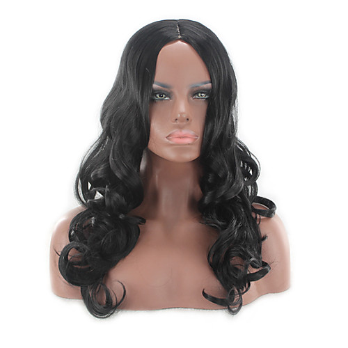 

Synthetic Wig Curly Natural Wave Deep Wave Natural Wave Deep Wave Layered Haircut Asymmetrical Wig Long Black#1B Synthetic Hair Women's Natural Hairline Black