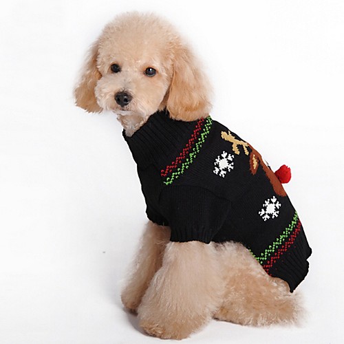 

Cat Dog Coat Sweater Puppy Clothes Reindeer Cosplay Casual / Daily Keep Warm Wedding Halloween Winter Dog Clothes Puppy Clothes Dog Outfits Black Red Costume for Girl and Boy Dog Spandex Cotton
