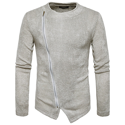 

Men's T shirt Solid Colored Long Sleeve Daily Tops Streetwear Black Light gray Dark Gray