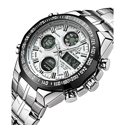 

Men's Digital Watch Analog - Digital Charm Water Resistant / Waterproof Alarm Calendar / date / day / Stainless Steel / Japanese