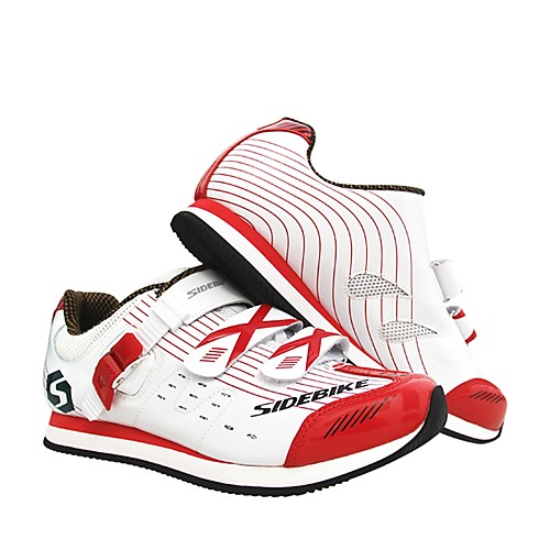 

Unisex Bike Shoes Outdoor Running Lightweight Anti-Slip Breathability Synthetic Microfiber PU Red and White Black / Red / Hook&loop