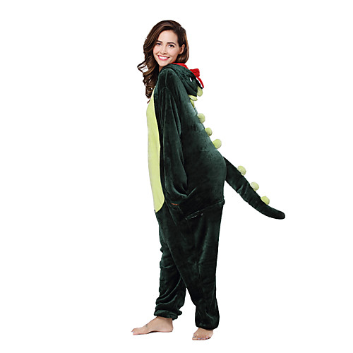 

Adults' Kigurumi Pajamas Dinosaur Animal Onesie Pajamas Coral fleece Green Cosplay For Men and Women Animal Sleepwear Cartoon Festival / Holiday Costumes