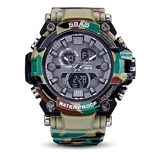 

Women's Men's Sport Watch Military Watch Analog - Digital Quartz Casual Water Resistant / Waterproof Calendar / date / day Chronograph / Japanese