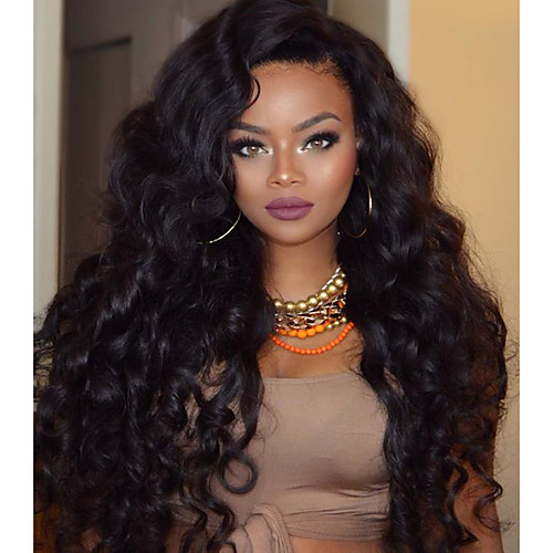 

Human Hair Lace Front Wig Layered Haircut style Brazilian Hair Wavy Wig 130% Density with Baby Hair Natural Hairline For Black Women 100% Virgin Women's Short Medium Length Long Human Hair Lace Wig