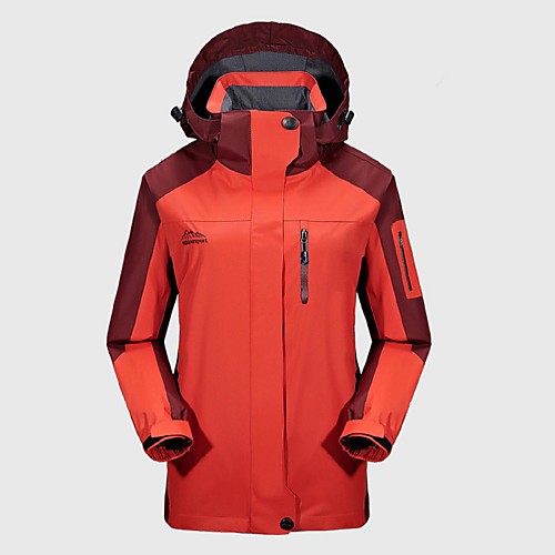 

Women's Hiking Jacket Winter Outdoor Windproof Breathable Rain Waterproof Wear Resistance Winter Jacket Top Full Length Visible Zipper Camping / Hiking Climbing Cycling / Bike Red Army Green Fuchsia