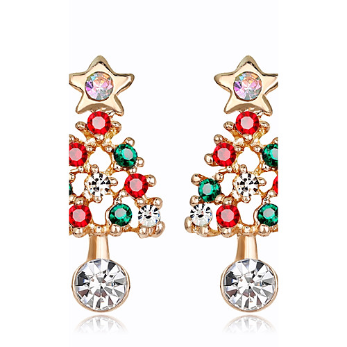 

Women's Stud Earrings Ladies Fashion Rhinestone Earrings Jewelry Rainbow For Christmas New Year