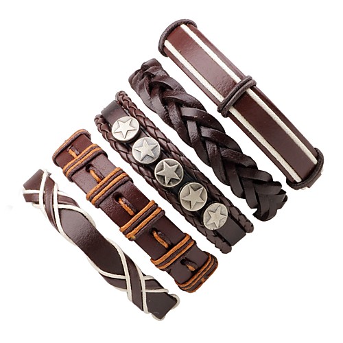 

Men's Women's Wrap Bracelet Leather Bracelet woven Bohemian Leather Bracelet Jewelry Coffee For Street Going out