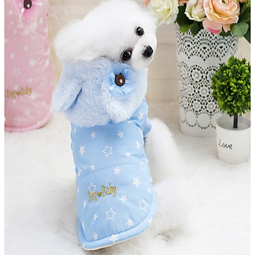 

Dog Coat Winter Dog Clothes Blue Pink Costume Terylene Cotton Princess Casual / Daily S M L XL XXL