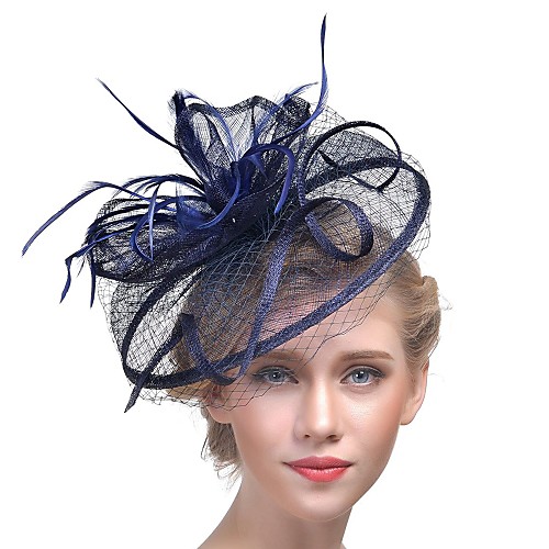 

Women's Kentucky Derby Hat Mesh Fashion Acrylic Feather Party - Solid Colored