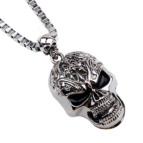 

Men's Pendant Necklace Chain Necklace Mexican Sugar Skull Skull Punk Satanic Metal Alloy Silver Necklace Jewelry For Halloween Stage Cosplay Costumes