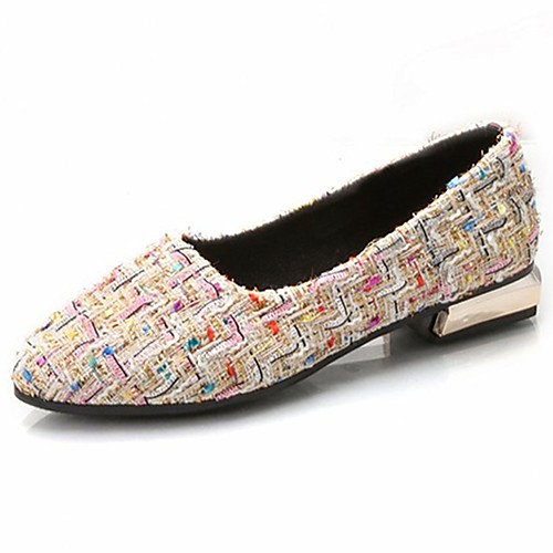 

Women's Shoes Synthetic Fall Comfort Flats Low Heel Round Toe Black / Beige