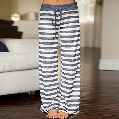 

Women's Plus Size Loose Daily Straight Chinos Sweatpants Pants Striped Gray