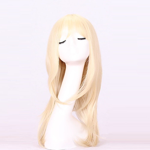 

Synthetic Wig Straight Style With Bangs Capless Wig Blonde Blonde Synthetic Hair Women's Blonde Wig Long