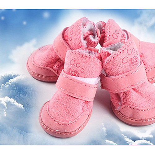 

Dog Boots / Shoes Keep Warm Snow Boots Solid Colored Brown Pink For Pets / Winter