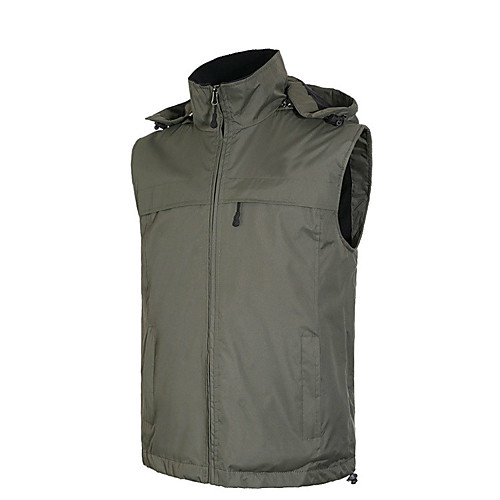 

Men's Hiking Vest / Gilet Fishing Vest Hiking Fleece Vest Winter Outdoor Solid Color Lightweight Windproof Breathable Quick Dry Top Fleece Full Length Hidden Zipper Hunting Fishing Climbing Dark Grey
